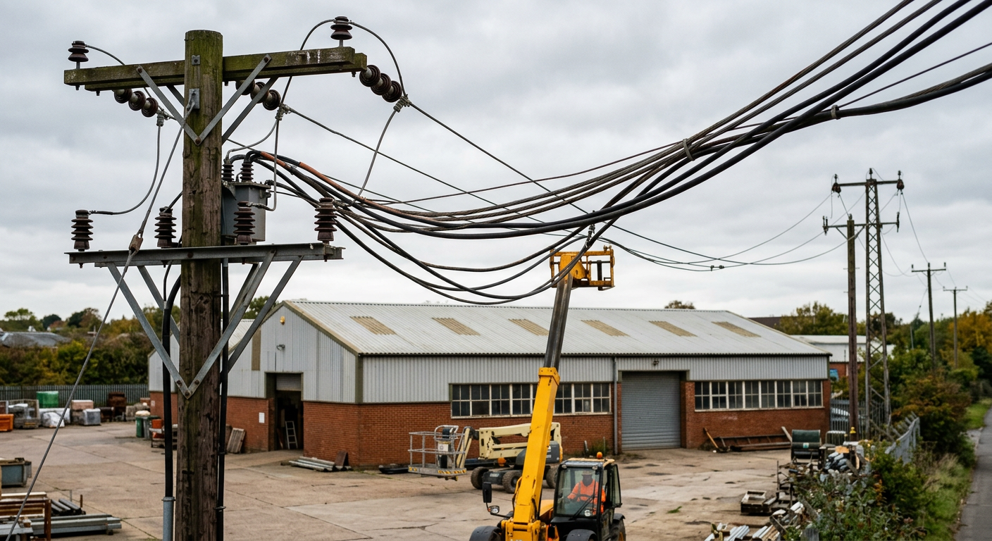 Overhead electric power cables Meaning | UK Regs Guide